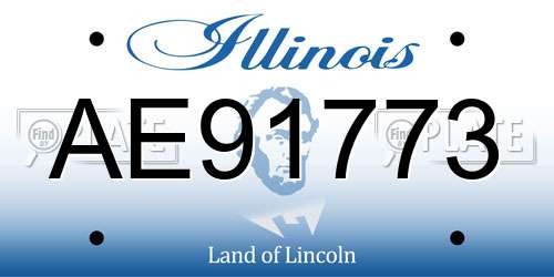 AE91773 Illinois License Plate
