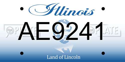 AE9241 Illinois License Plate
