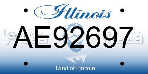 AE92697 Illinois License Plate