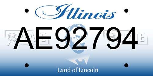 AE92794 Illinois License Plate