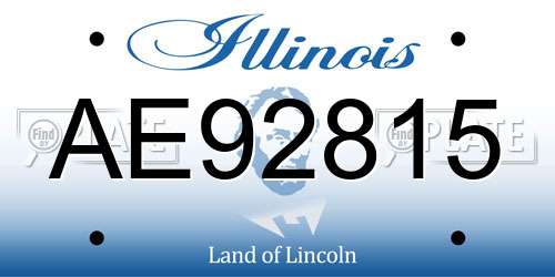 AE92815 Illinois License Plate