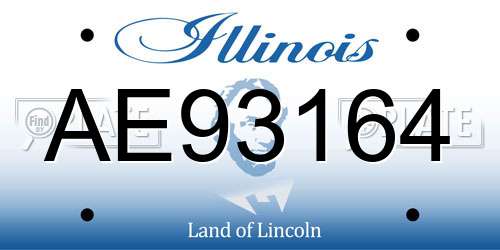 AE93164 Illinois License Plate