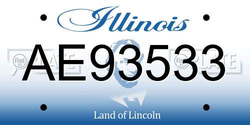 AE93533 Illinois License Plate