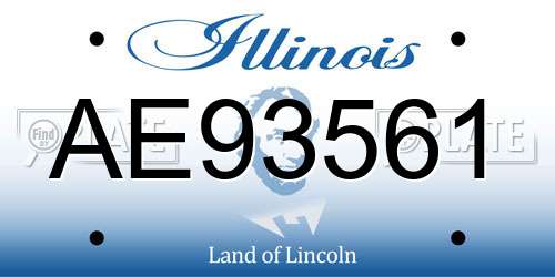 AE93561 Illinois License Plate