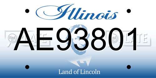 AE93801 Illinois License Plate