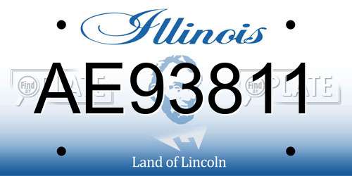 AE93811 Illinois License Plate