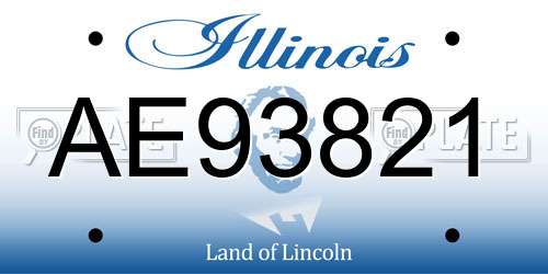 AE93821 Illinois License Plate