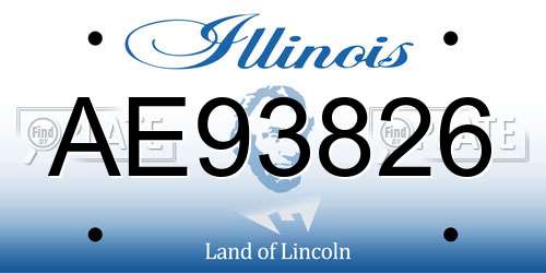 AE93826 Illinois License Plate