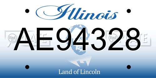 AE94328 Illinois License Plate
