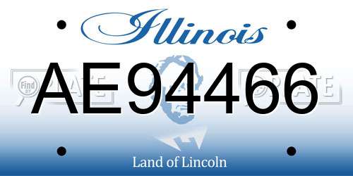 AE94466 Illinois License Plate