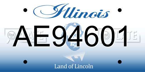AE94601 Illinois License Plate