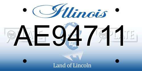 AE94711 Illinois License Plate