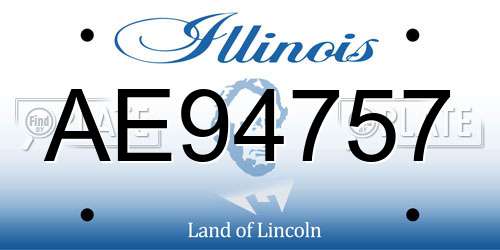 AE94757 Illinois License Plate