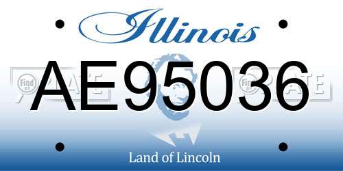 AE95036 Illinois License Plate