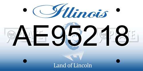 AE95218 Illinois License Plate