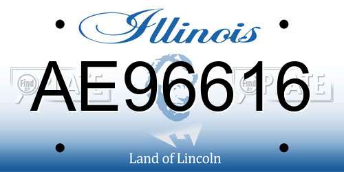 AE96616 Illinois License Plate