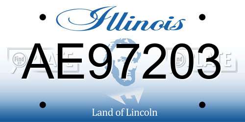 AE97203 Illinois License Plate