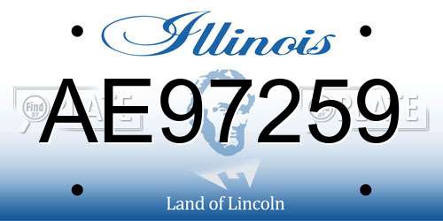 AE97259 Illinois License Plate