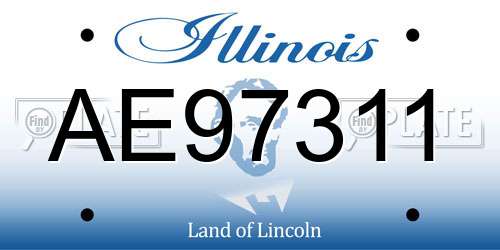 AE97311 Illinois License Plate