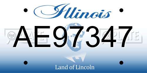 AE97347 Illinois License Plate