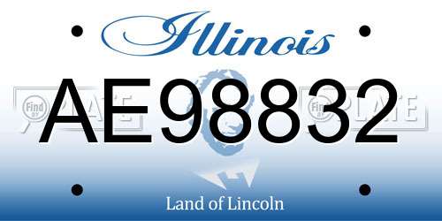 AE98832 Illinois License Plate