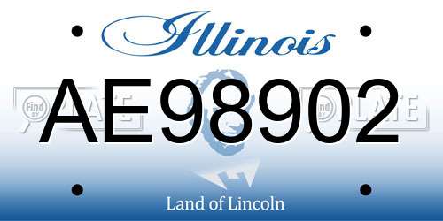 AE98902 Illinois License Plate