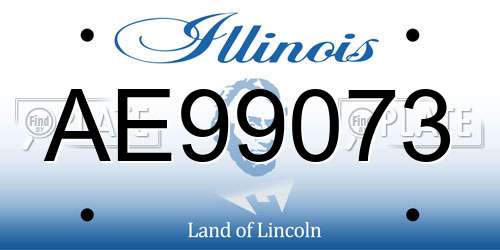 AE99073 Illinois License Plate