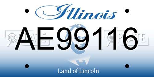 AE99116 Illinois License Plate