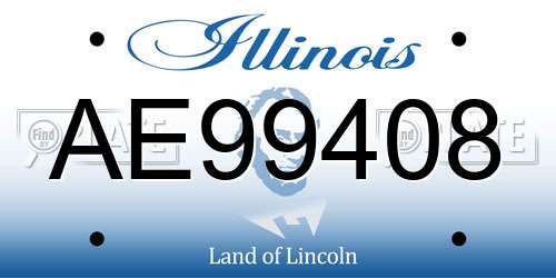 AE99408 Illinois License Plate