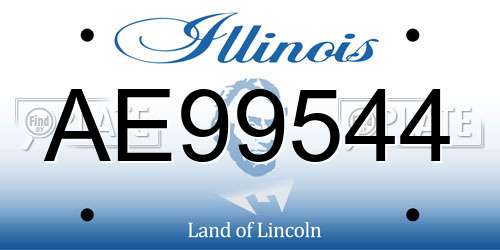 AE99544 Illinois License Plate