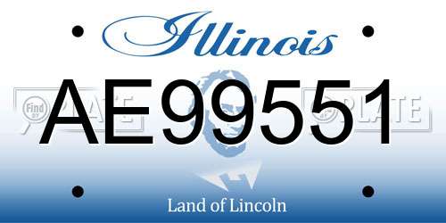 AE99551 Illinois License Plate