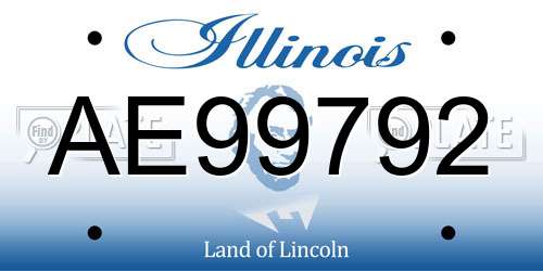 AE99792 Illinois License Plate