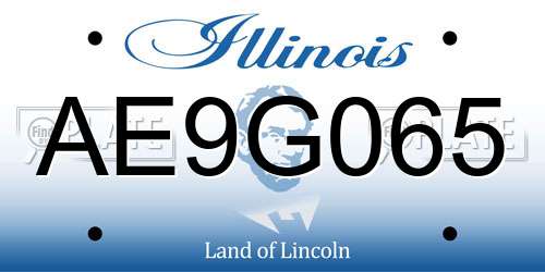 AE9G065 Illinois License Plate