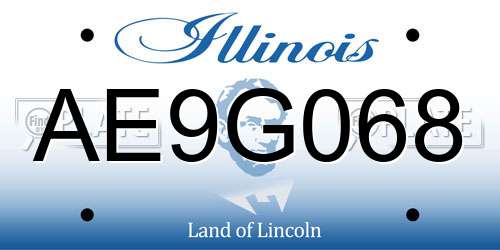 AE9G068 Illinois License Plate