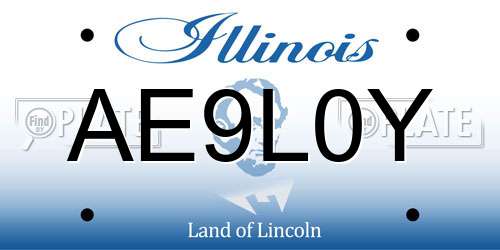 AE9L0Y Illinois License Plate