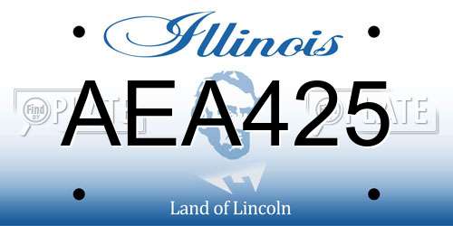 AEA425 Illinois License Plate