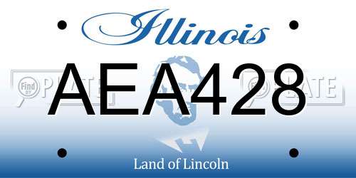 AEA428 Illinois License Plate