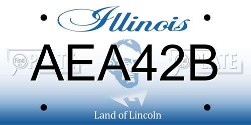 AEA42B Illinois License Plate