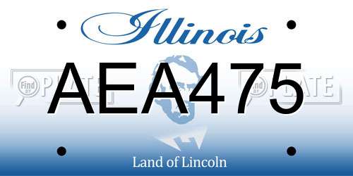 AEA475 Illinois License Plate