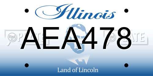 AEA478 Illinois License Plate