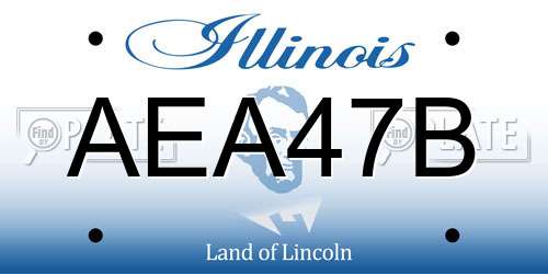 AEA47B Illinois License Plate