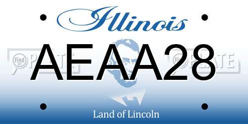 AEAA28 Illinois License Plate