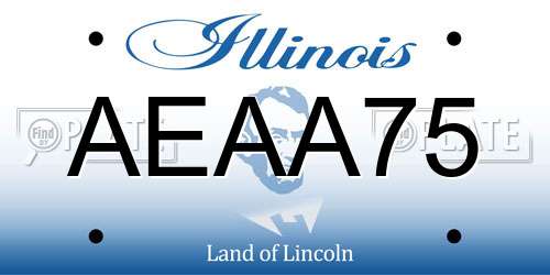 AEAA75 Illinois License Plate
