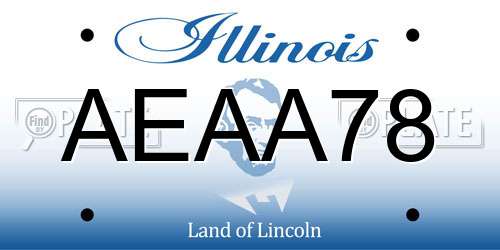 AEAA78 Illinois License Plate