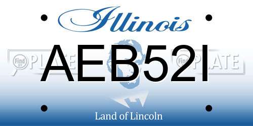 AEB52I Illinois License Plate