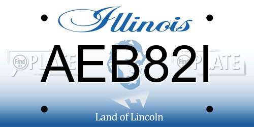 AEB82I Illinois License Plate