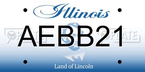 AEBB21 Illinois License Plate