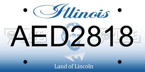 AED2818 Illinois License Plate