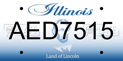 AED7515 Illinois License Plate