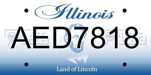 AED7818 Illinois License Plate